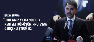 BAKAN KURUM: “HEDEFİMİZ YILDA 300 BİN KENTSEL DÖNÜŞÜM PROJESİNİ GERÇEKLEŞTİRMEK”