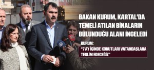 BAKAN KURUM, KARTAL'DA TEMELİ ATILAN BİNALARIN BULUNDUĞU ALANI İNCELEDİ