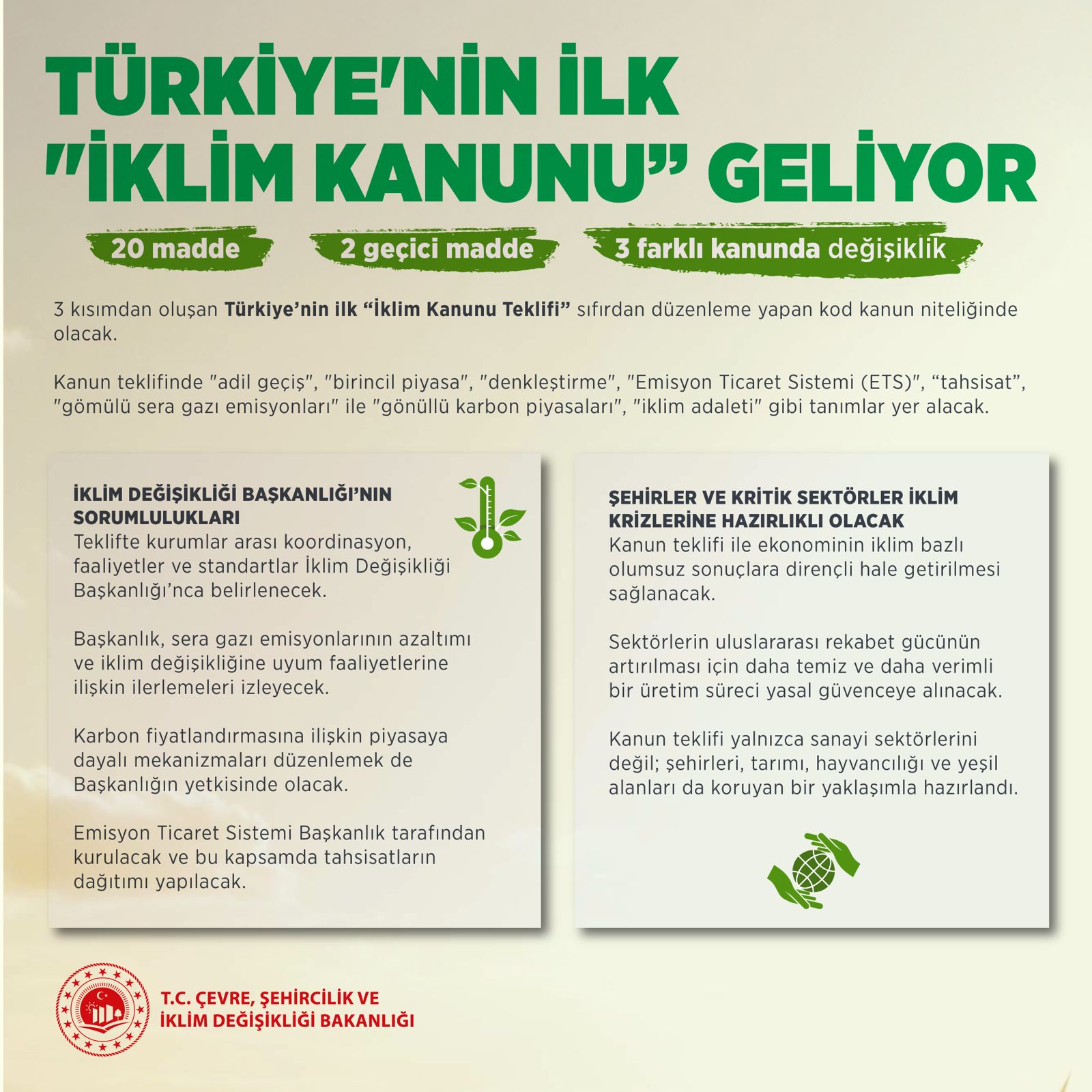 BAKAN KURUM: İKLİM DEĞİŞİKLİĞİ İLE MÜCADELEMİZE YENİ BİR SOLUK GETİRECEK