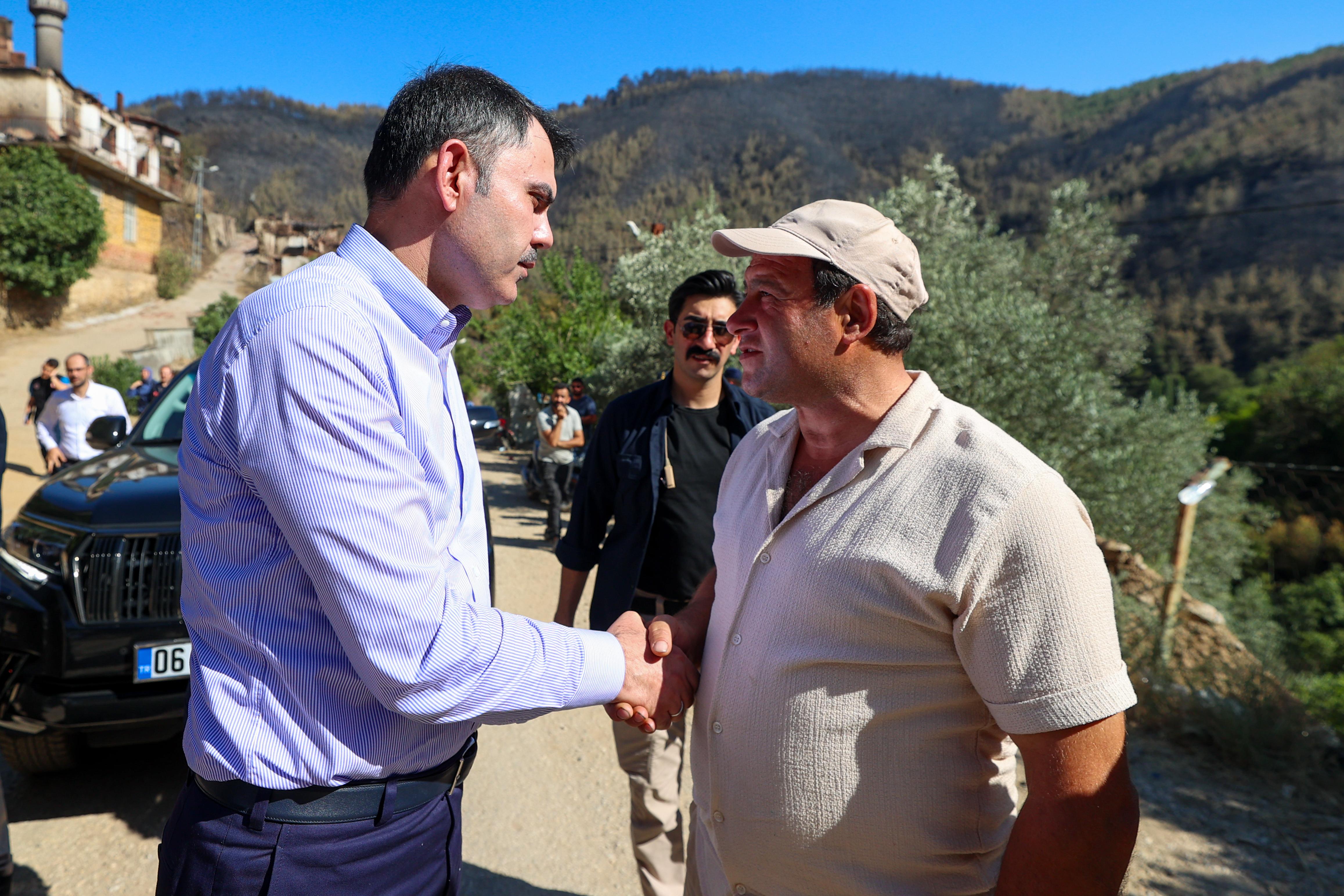 BAKAN KURUM, ORMAN YANGININDAN ETKİLENEN ÖDEMİŞ’TE
