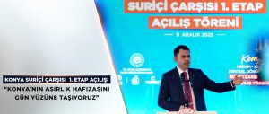 BAKAN KURUM KONYA’DA SURİÇİ ÇARŞISI 1. ETAP AÇILIŞINDA KONUŞTU