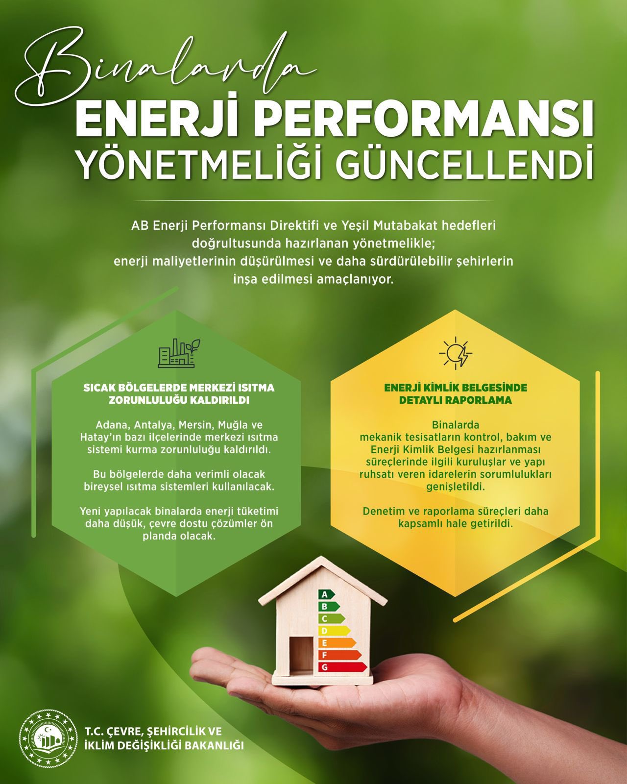BİNALARDA ENERJİ PERFORMANSI YÖNETMELİĞİ GÜNCELLENDİ