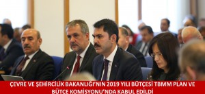 ÇEVRE VE ŞEHİRCİLİK BAKANLIĞI’NIN 2019 YILI BÜTÇESİ TBMM PLAN VE BÜTÇE KOMİSYONU’NDA KABUL EDİLDİ