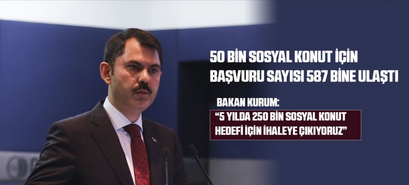 50 BİN SOSYAL KONUT İÇİN BAŞVURU SAYISI 587 BİNE ULAŞTI