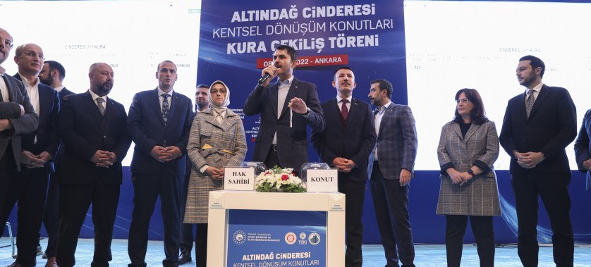 BAKAN KURUM ALTINDAĞ CİNDERESİ KENTSEL DÖNÜŞÜM KONUTLARI KURA ÇEKİLİŞ TÖRENİ’NE KATILDI