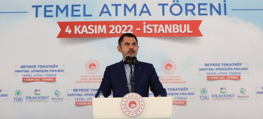 BAKAN KURUM BEYKOZ TOKATKÖY MAHALLESİ KENTSEL DÖNÜŞÜM PROJESİ TEMEL ATMA TÖRENİNE KATILDI