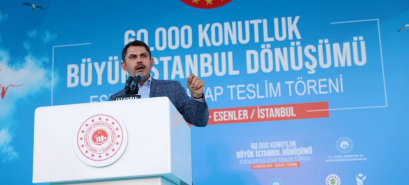 BAKAN MURAT KURUM: “DÜNYANIN EN BÜYÜK KENTSEL DÖNÜŞÜM PROJESİNDE İLK ANAHTARLARI TESLİM EDİYORUZ”