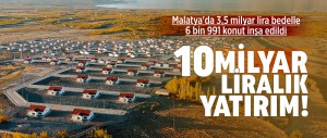 MALATYA'DA 3,5 MİLYAR LİRA BEDELLE TOPLAM 6 BİN 991 KONUT İNŞA EDİLDİ