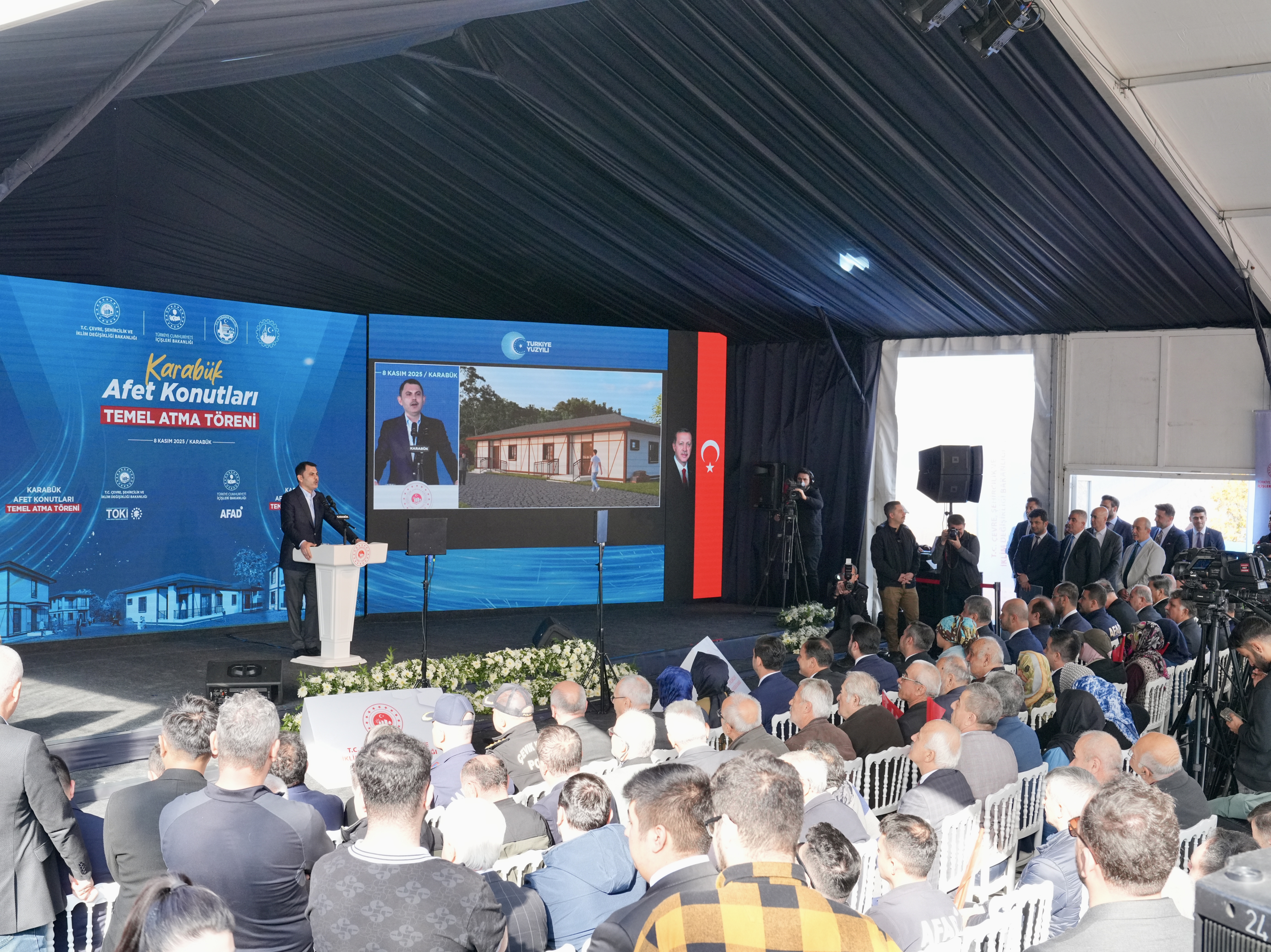 ORMAN YANGININDAN ETKİLENEN KARABÜK’ÜN KAMIŞ KÖYÜ’NDE TEMEL ATMA TÖRENİ