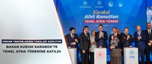 ORMAN YANGININDAN ETKİLENEN KARABÜK’ÜN KAMIŞ KÖYÜ’NDE TEMEL ATMA TÖRENİ
