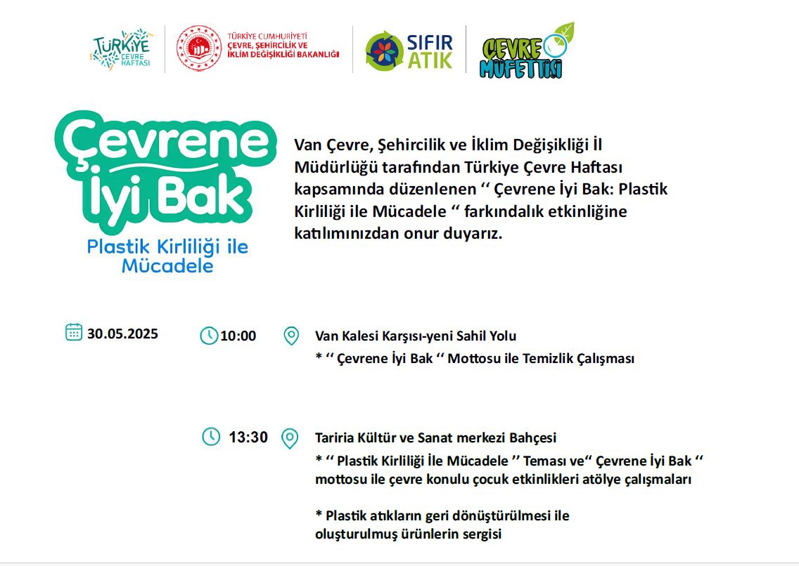 TÜRKİYE ÇEVRE HAFTASI ETKİNLİĞİNE DAVET