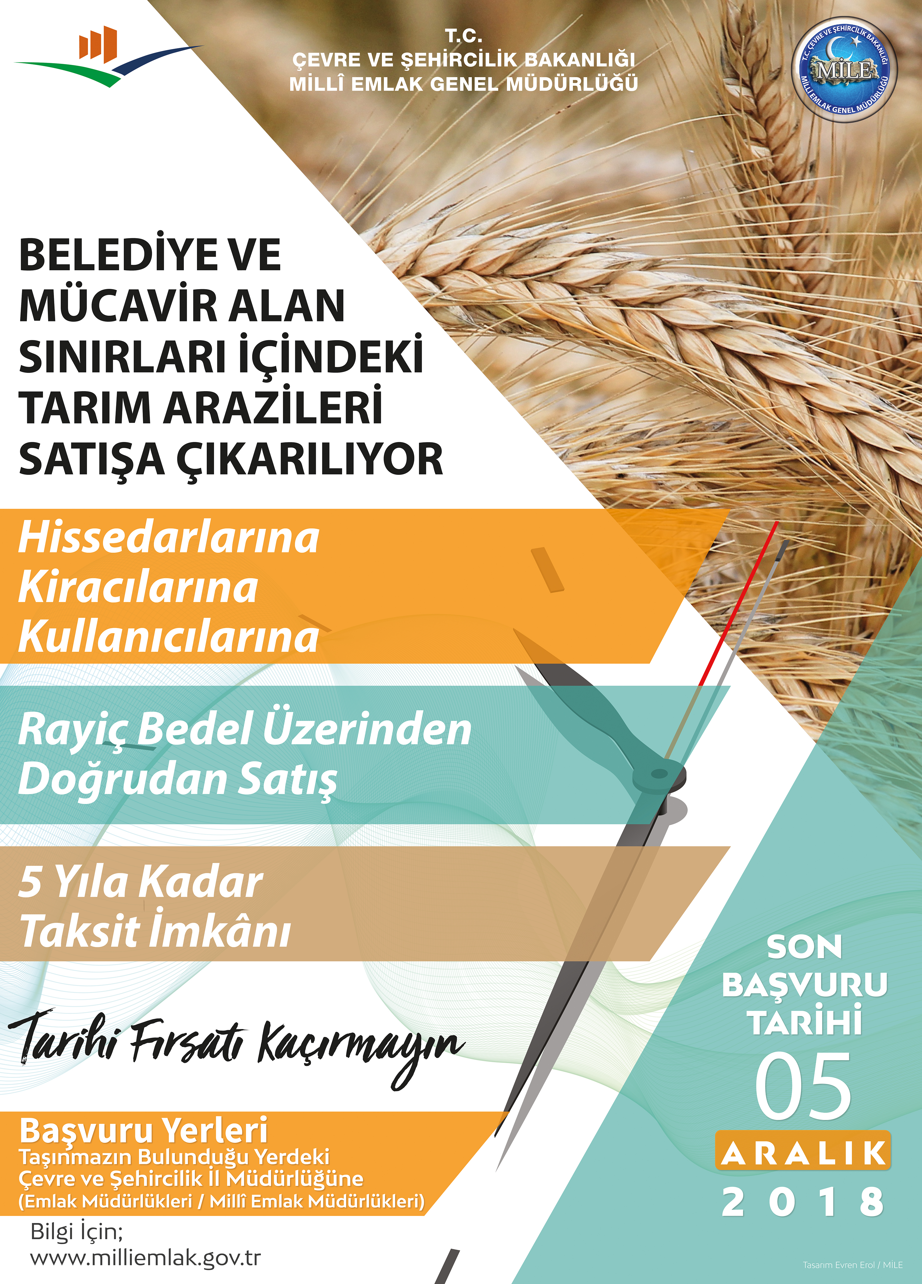 Yalova Çevre ve Şehircilik İl Müdürlüğü - Milli Emlak Müdürlüğünden Duyuru: Belediye Mücavir Alanlarındaki Tarım Arazileri Satışa Çıkarılıyor