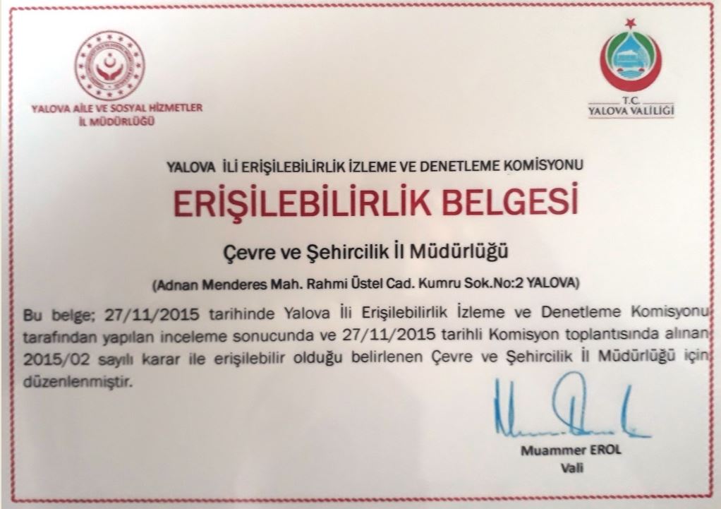 Erişilebilirlik Belgesi