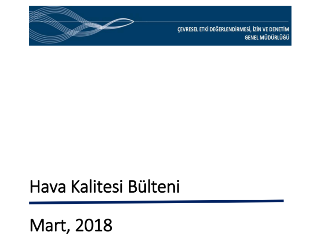 Mart Ayı Hava Kalitesi Bülteni Yayınlandı