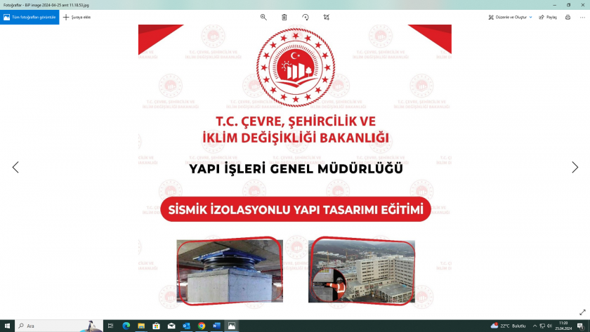 SİSMİK İZOLASYONLU YAPI TASARIMI ONLİNE EĞİTİMİ