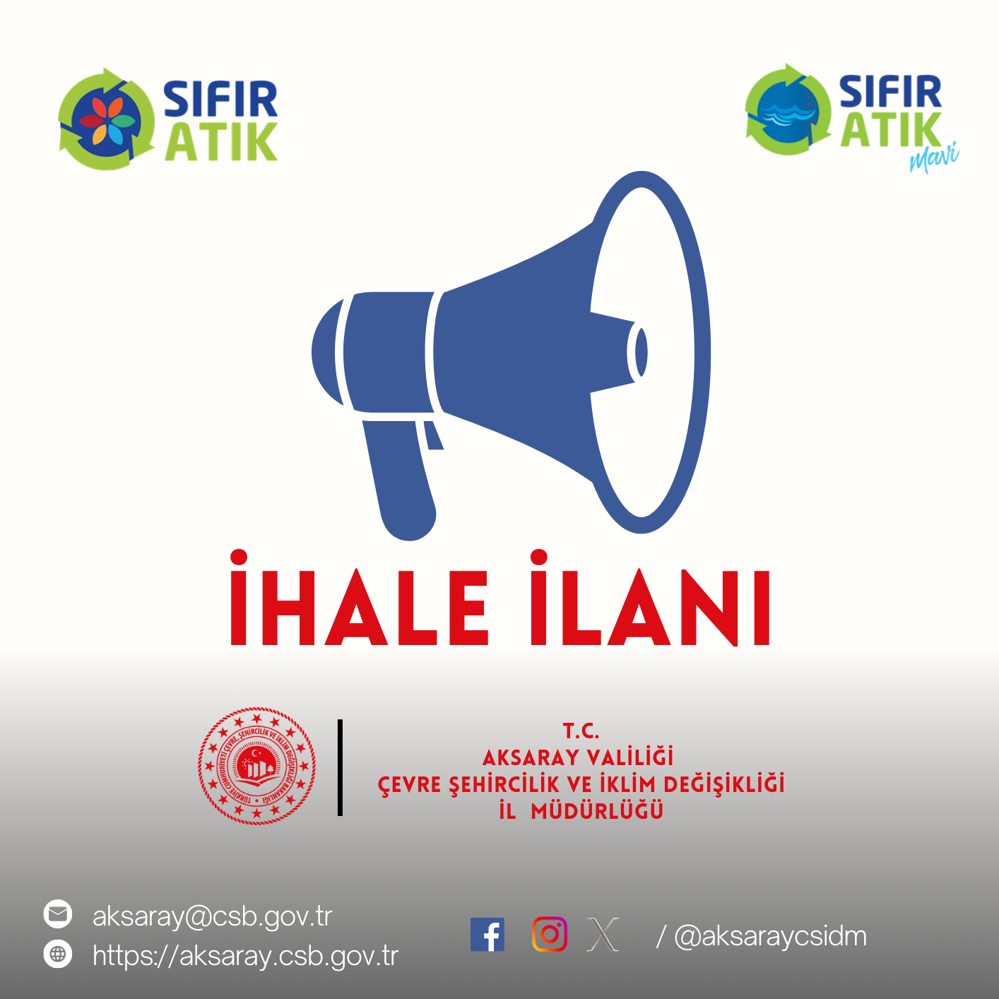 Aksaray Çevre, Şehircilik ve İklim Değişikliği İl Müdürlüğü (Milli Emlak Müdürlüğü) Taşınmazların satış İhale İlanı