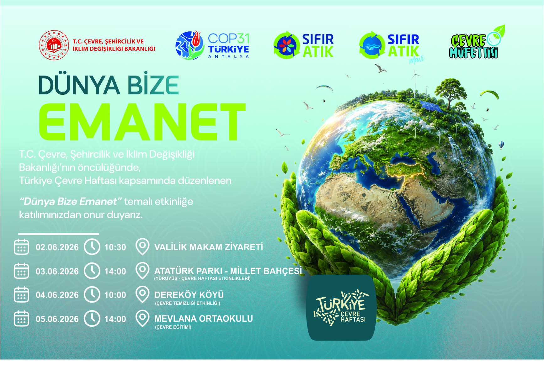 5 HAZİRAN DÜNYA ÇEVRE GÜNÜ