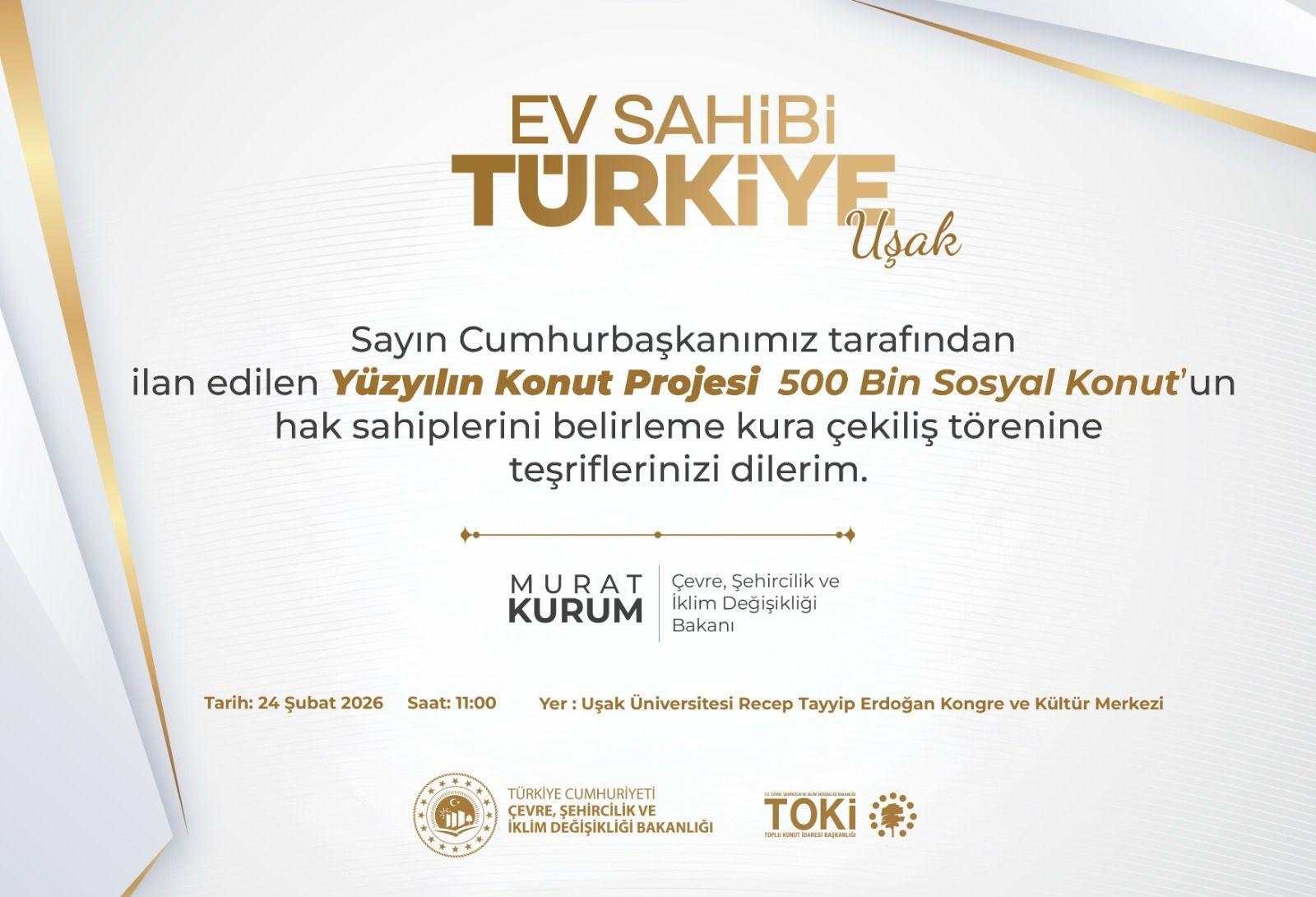 Yüzyılın Konut Projesi 500 Bin Sosyal Konutun Hak Sahiplerini Belirleme Kura Çekiliş Töreni